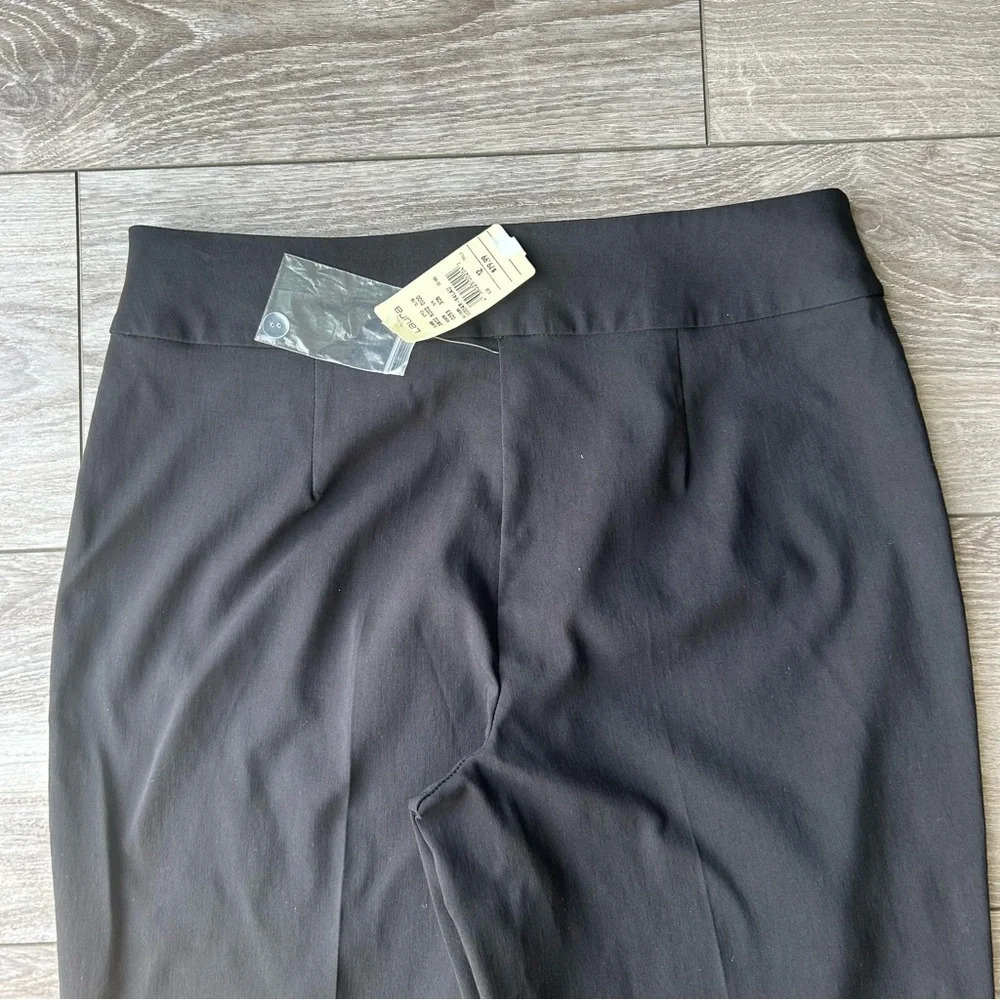 NWT Laura Black Stretch Sequins Accents Wide Leg Pants with Slits Made in Canada - Picture 13 of 13